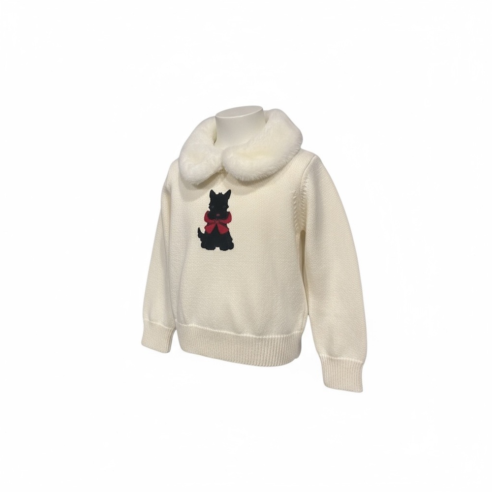 Gymboree Cream Sweater with Holiday  Scottie Dog